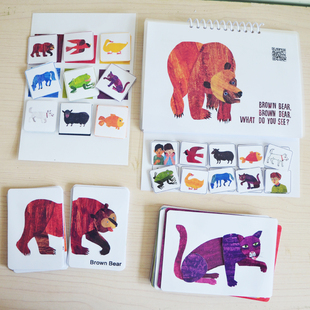棕熊Brown Bear亲子宝宝颜色配对英文原版绘本拓展教具互动安静书
