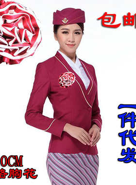 包邮 新品上市 中国铁路制服10cm丝巾胸花乘务员中铁职业装胸花