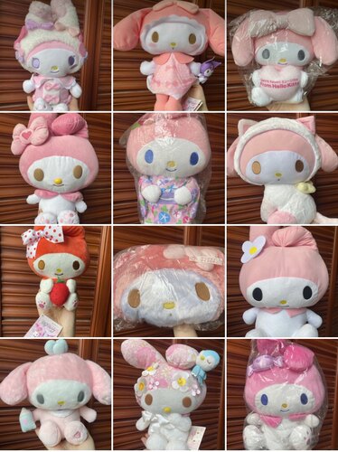 中古稀有 大号毛绒公仔 美乐蒂和服 抱枕 绢布公仔 鸡蛋花 花仙子