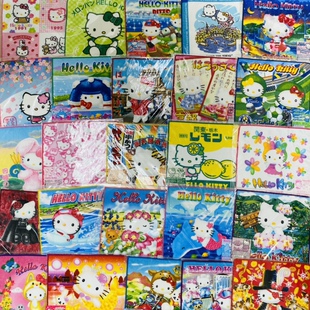 稀有绝版 中古海淘hello Kitty手帕 地域限定毛巾 小方巾花仙子
