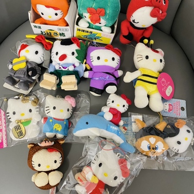 中古海淘 hello Kitty凯蒂猫毛绒挂件 忍者苦瓜封面人物蜜蜂棒球