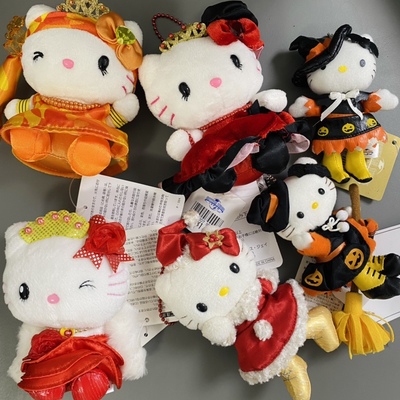 中古海淘 hello Kitty毛绒挂件 日本环球女巫骑扫把 圣诞 万圣节