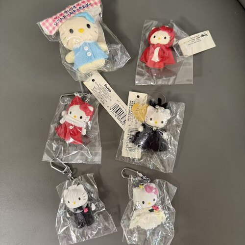 中古绝版Hello Kitty凯蒂猫圣诞小红帽 婚纱植绒 硬体挂件匙扣
