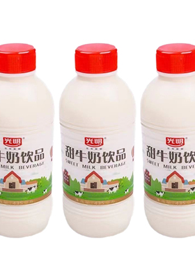 11月产光明甜牛奶饮品435ml*5/12瓶装甜味奶营养早餐常温含乳饮品