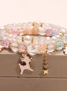 韩国水晶小鹿森系学生时尚风手串