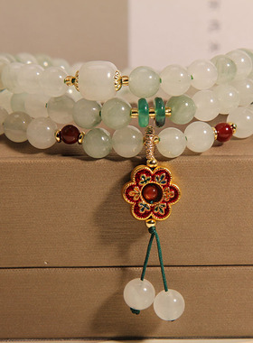 天山翠多层手链女民族风水晶手串