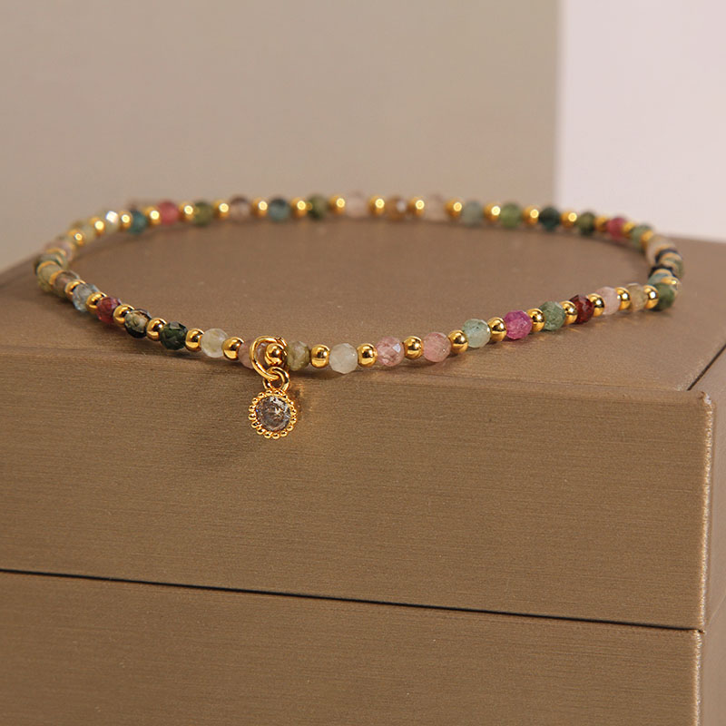 天然碧玺脚链女学生闺蜜个性足链