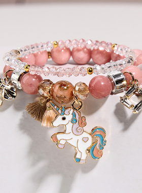 韩版学生甜美风森系姐妹水晶手链