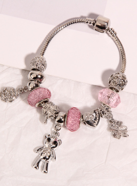 森系学生四叶草手镯琉璃珠