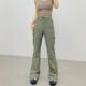 冲锋长裤 女军绿色高腰显瘦徒步微喇裤 户外登山防水休闲裤 2026新款