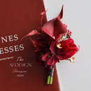 高档红色胸花新郎新娘婚襟花礼伴娘手腕花商务会议活动嘉宾贵宾用