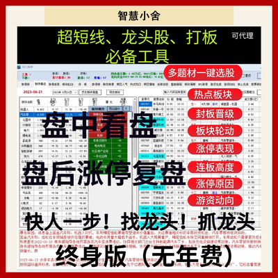 风口涨停股票超短线龙头股战法热点板块题材概念竞价打板复盘神器