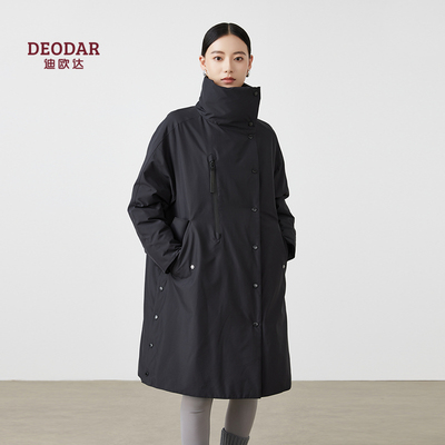 迪欧达迪欧达鹅绒羽绒服女冬季2025新款90白鹅绒保暖长款风衣