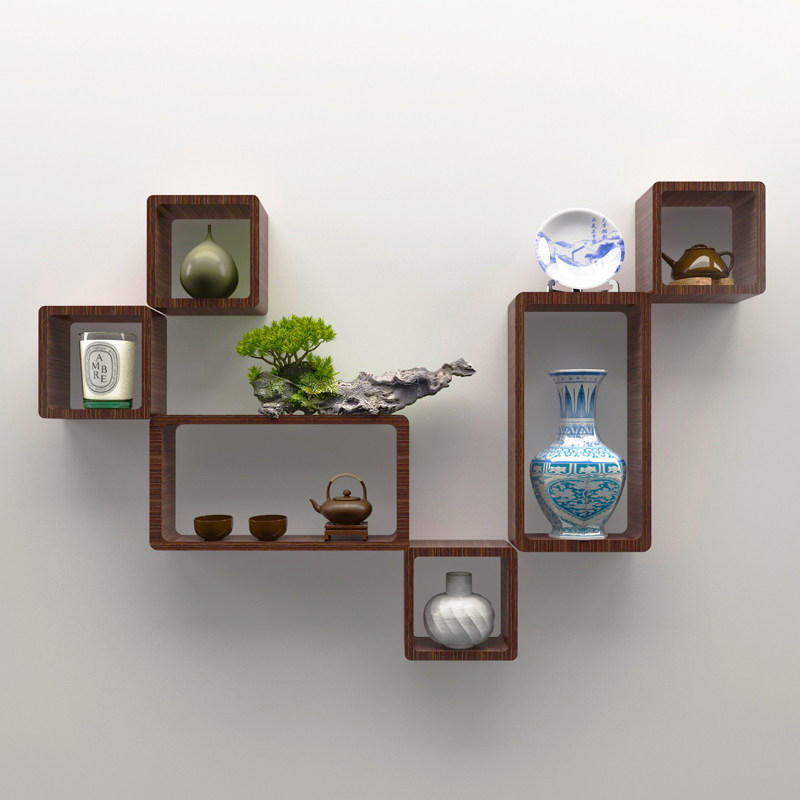 实木墙上置物架客厅背景墙面隔板影视墙壁挂装饰墙柜房间创意格子,住宅家具,搁板/置物架/家用陈列架,淘宝优惠券,粉丝福利购,淘宝优惠卷