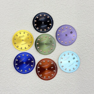 NH05女士表盘25MM太阳纹方钻字面无夜光女款日志表盘机械表配件