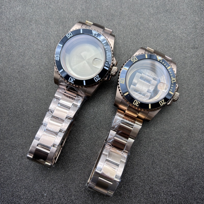 手表改装配件40MM水鬼表壳表带+圈套装全枚蓝宝石适NH34/NH35机芯