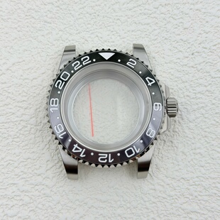 NH34平面表壳40MM精钢表壳水鬼GMT表壳蓝宝石玻璃适NH34/NH35机芯