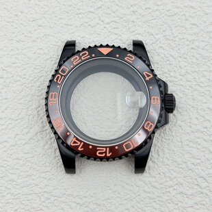 GMT电镀黑表壳蓝宝石玻璃40MM精钢游艇水鬼黑壳适装NH34/NH35机芯