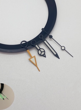 NH34改装指针配件格林GMT表针强绿夜光奔驰标表针黑色机械表配件