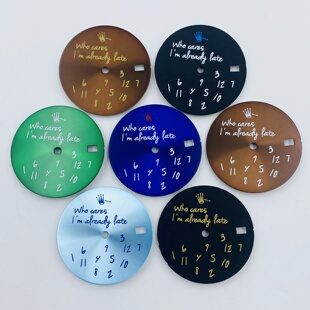 手表改装配件28.5MM新款日志改装DIY表盘太阳纹字面适NH35/36机芯