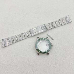 NH35手表配件40MM水鬼精钢表壳表带表圈全套蓝宝石适NH34NH36机芯