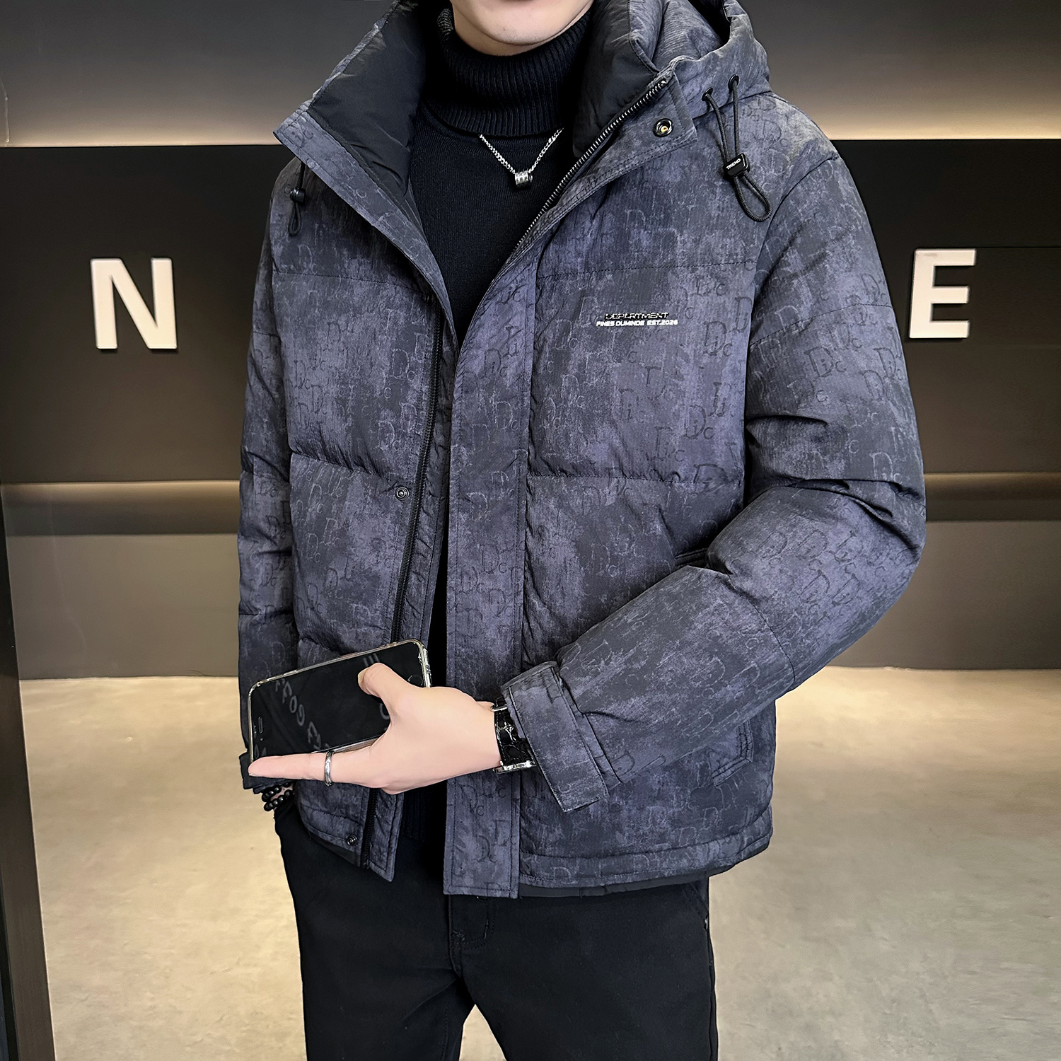 L-4XL B353 9927 P210 黑连帽2025冬羽绒服【国标50控活动价298】