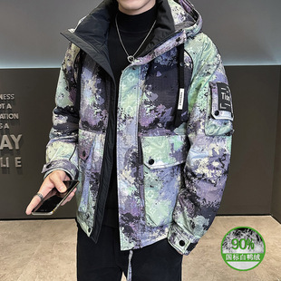 2025年冬季男女款迷彩质检国标90%羽绒服户外活动休闲