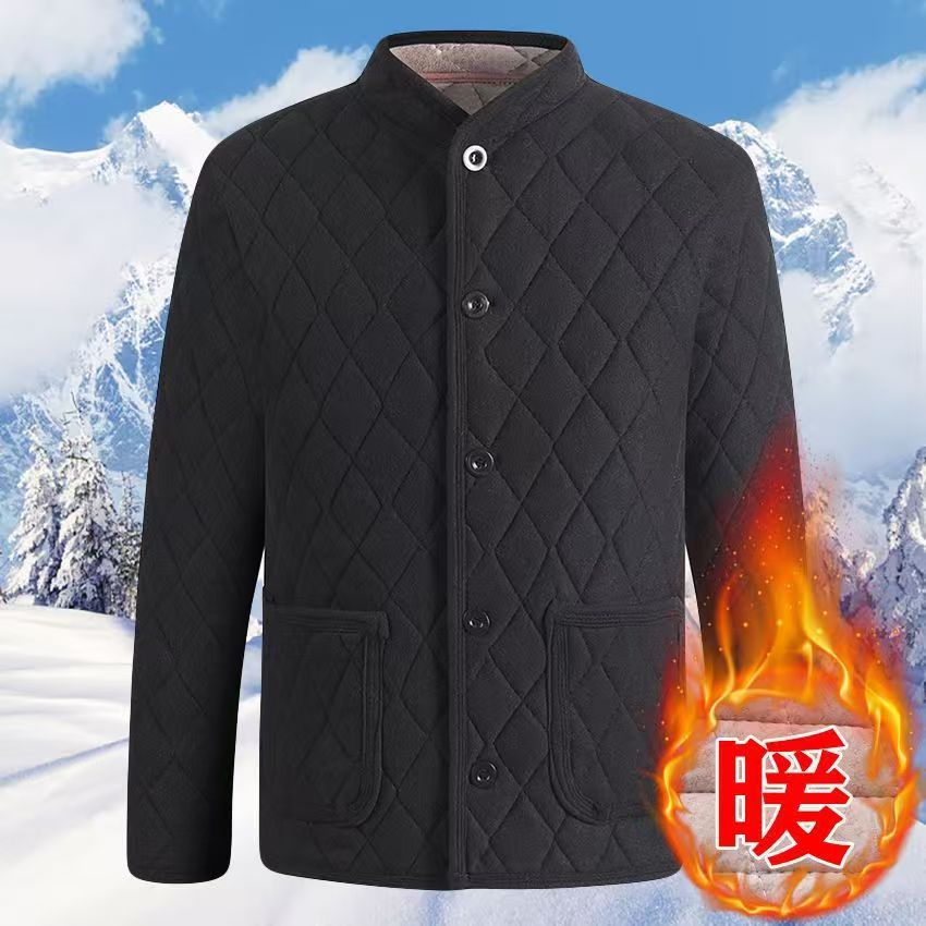爸爸棉衣套装中老年加厚防寒内穿棉袄老人爷爷棉服棉裤保暖内衣