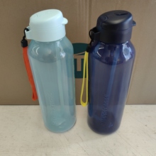 特百惠 1.2L动感水力瓶依可瓶 带吸管食品级大容量水壶便携防漏