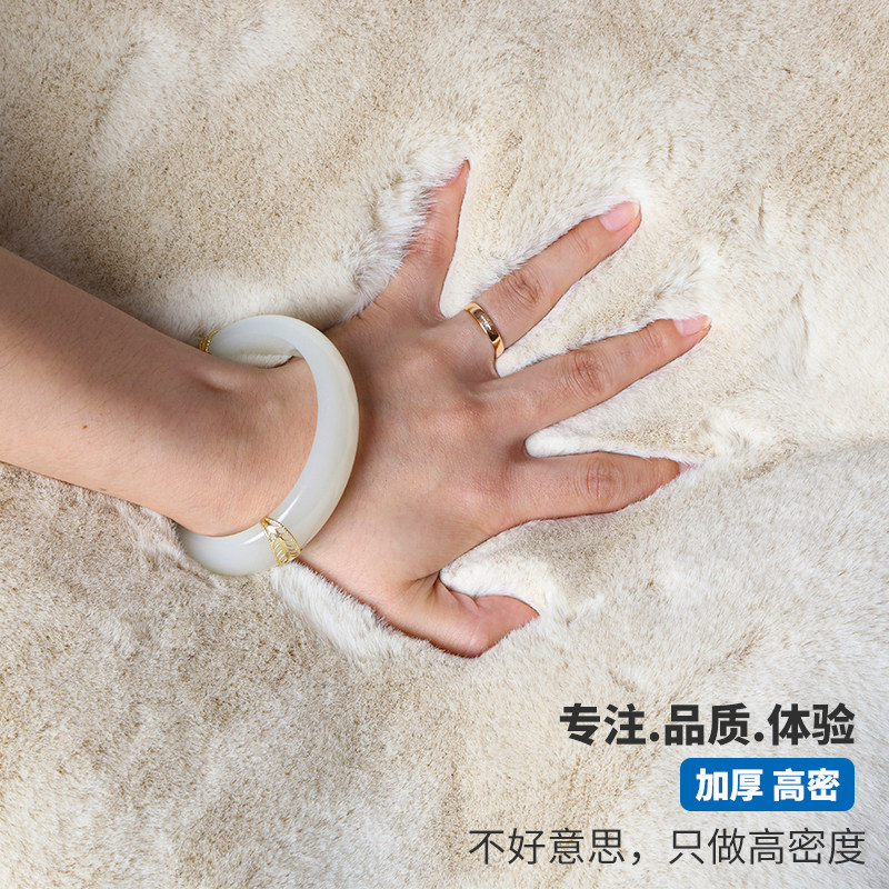 地毯北欧地垫卧室轻奢兔毛ins飘窗垫长毛绒床边毯定制客厅圆形厚