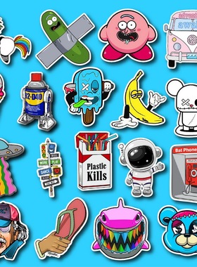 涂鸦贴纸拉杆箱贴冰箱贴防水PVC贴画装饰贴防划痕墙贴个性小贴纸