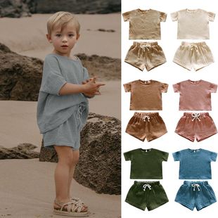 男女童夏装套装2026新款夏款中小童休闲儿童宽松上衣短裤两件套