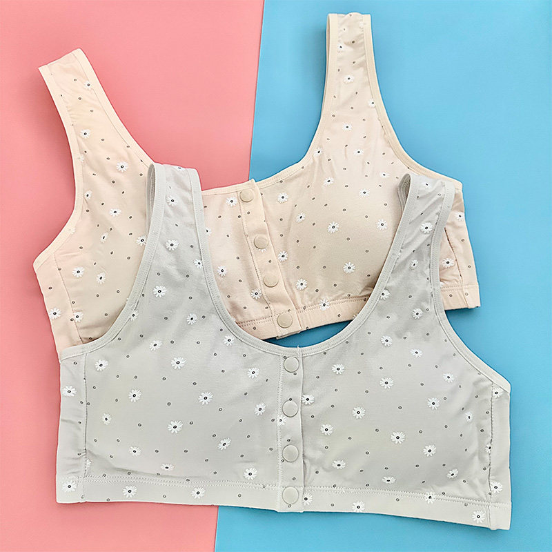 加肥中老年人胸罩妈妈无钢圈文胸内衣前扣固定海绵背心奥美芬721