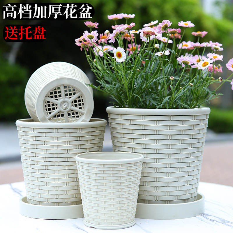 花盆竹编加厚欧式树脂