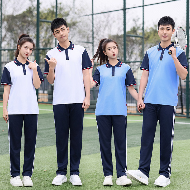 夏季短袖校服套装中学生POLO衫图片