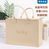 新款 拉链高级时尚 手提包便捷百搭大容量毛毡包加宽加厚支持定制