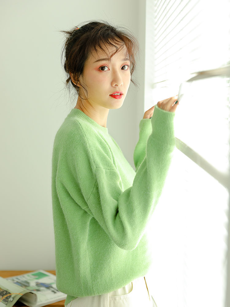 針織衫女寬松韓版套頭圓領修身上衣夏季2019新款時尚薄款長袖外套在類目 女裝/女士精品, 毛針織衫中 - 來自Buy2taobao.com提供專業的淘寶代購服務