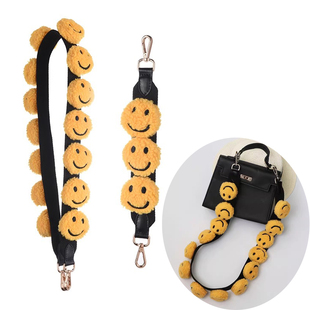 黄色笑脸包带配件女包宽肩带单肩斜挎包手提带加厚时尚可爱帆布带
