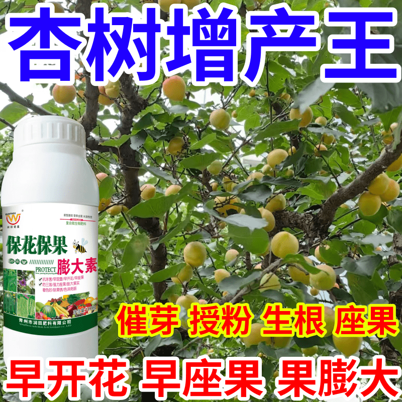 杏树增产王早开花防裂果除果锈膨大素生根增产增收果树蔬菜叶面肥
