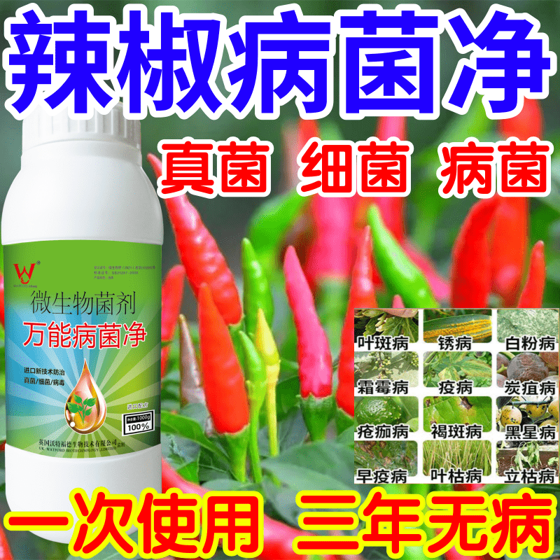 辣椒病菌净白粉病灰霉病锈病绿植花卉果树蔬菜病害清一喷清杀菌剂 - 实物图