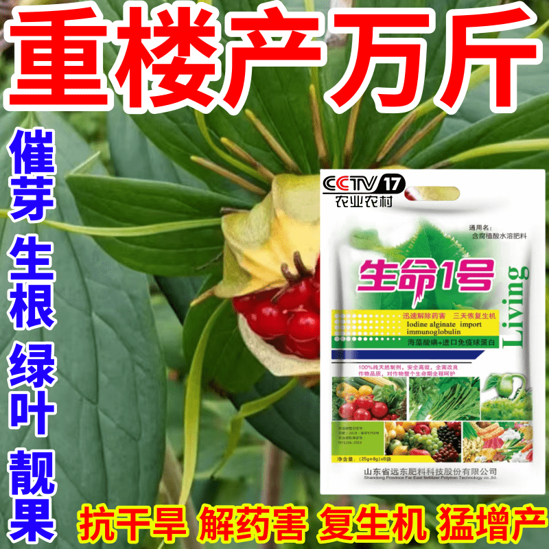 重楼产万斤芽生根绿叶靓果抗干旱复生机作物通用增产增收叶面肥 - 实物图