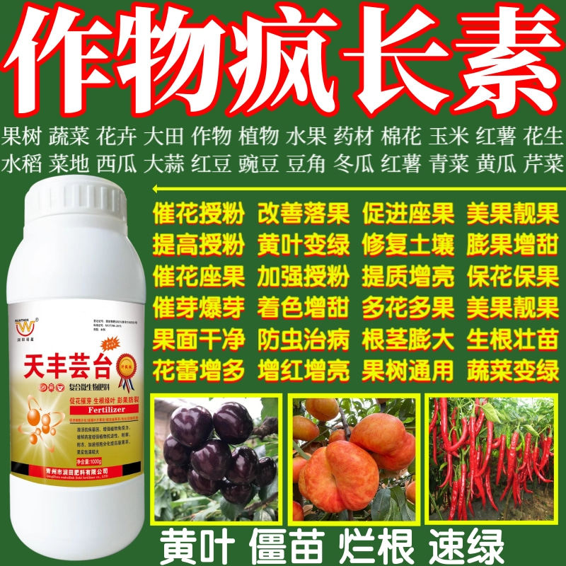 作物疯长素催花座果提高座果率保花保果增产增收植物蔬菜叶面肥料
