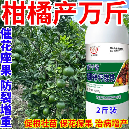 柑橘产万斤钙镁硼锌铁绿叶靓果膨果多果美果提质丰产促花促果作物
