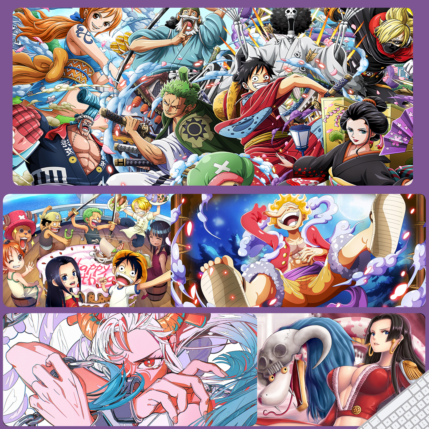 海贼王鼠标垫超大动漫加厚键盘垫