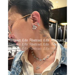 GD权志龙同款efunny笑脸反战联名项链手链星星耳钉小众设计潮牌