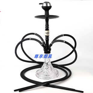 包邮中号四管水烟壶大烟雾酒吧夜店专用4管子水烟筒阿拉伯烟壶