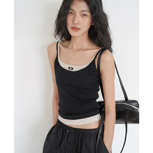 EIGHTHMONTH 假两件吊带背心上衣女设计感小众夏季新款辣妹外穿