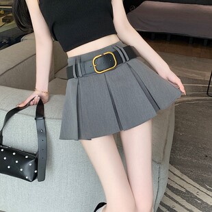 灰色半身裙女夏超短百褶裙jk裙子今年流行爆款半裙a字裙热辣短裙