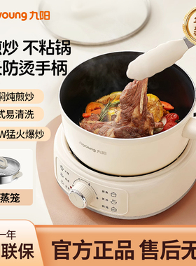 九阳多功能电煮锅蒸煮一体宿舍用小锅小型家用2024新款泡面小火锅