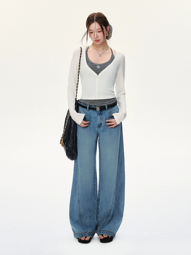 ANDYET AD1 Оригинальный модный короткий приталенный кардиган для отдыха, V-образный вырез, защита от солнца